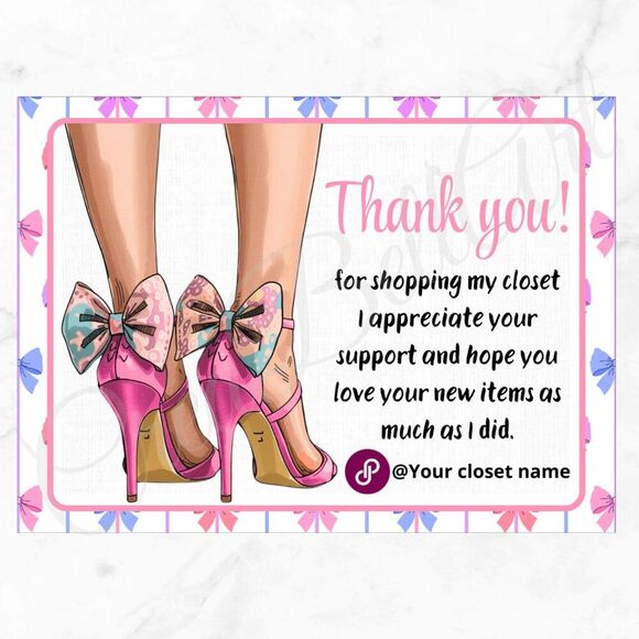 CreaBellArt & lbrm Other - 100 Pack High Heels Thank You Insert Cards - Small Business Card 4" x 3"